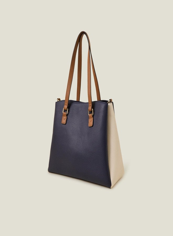 أكسيسورايز حقيبة كتف نسائية من أكسسورايز لندن، لون أزرق متداخل | حقائب يد نسائية للاستخدام المكتبي | حقيبة عمل نسائية | حقيبة كتف نسائية || تتسع لأجهزة كمبيوتر محمول حتى 14 بوصة - Image 3